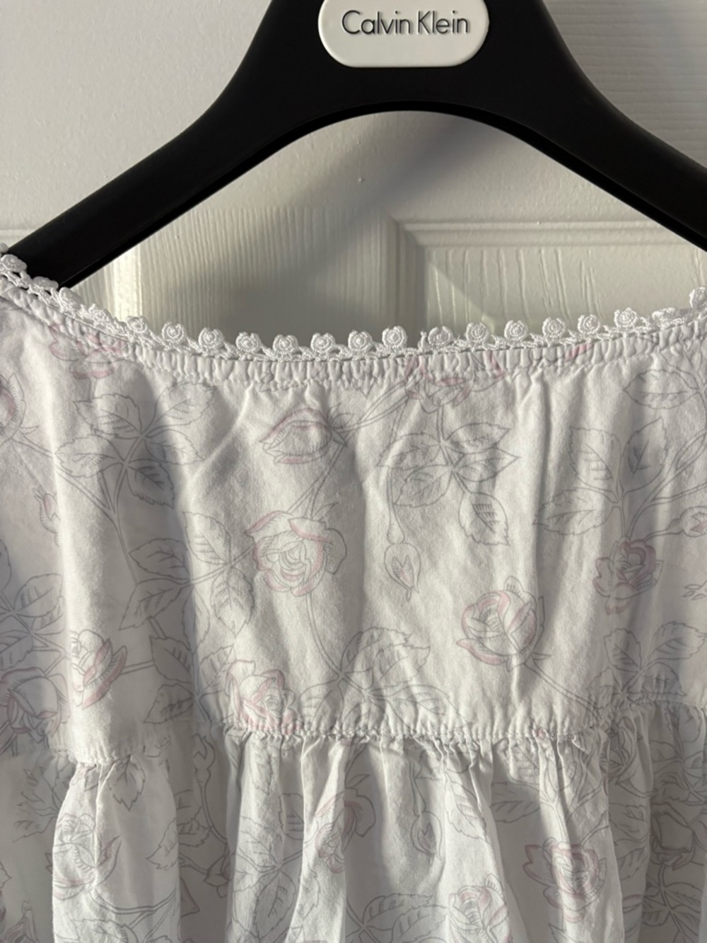 Eileen West White Floral Lace-Trim Nightgown Size XL - Picture 5 of 6